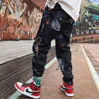 Брюки мужские свободного покроя в стиле хип-хоп, джоггеры, штаны с принтом, уличная одежда, брюки-султанки до щиколотки, Спортивная повседневная одежда в стиле Харадзюку