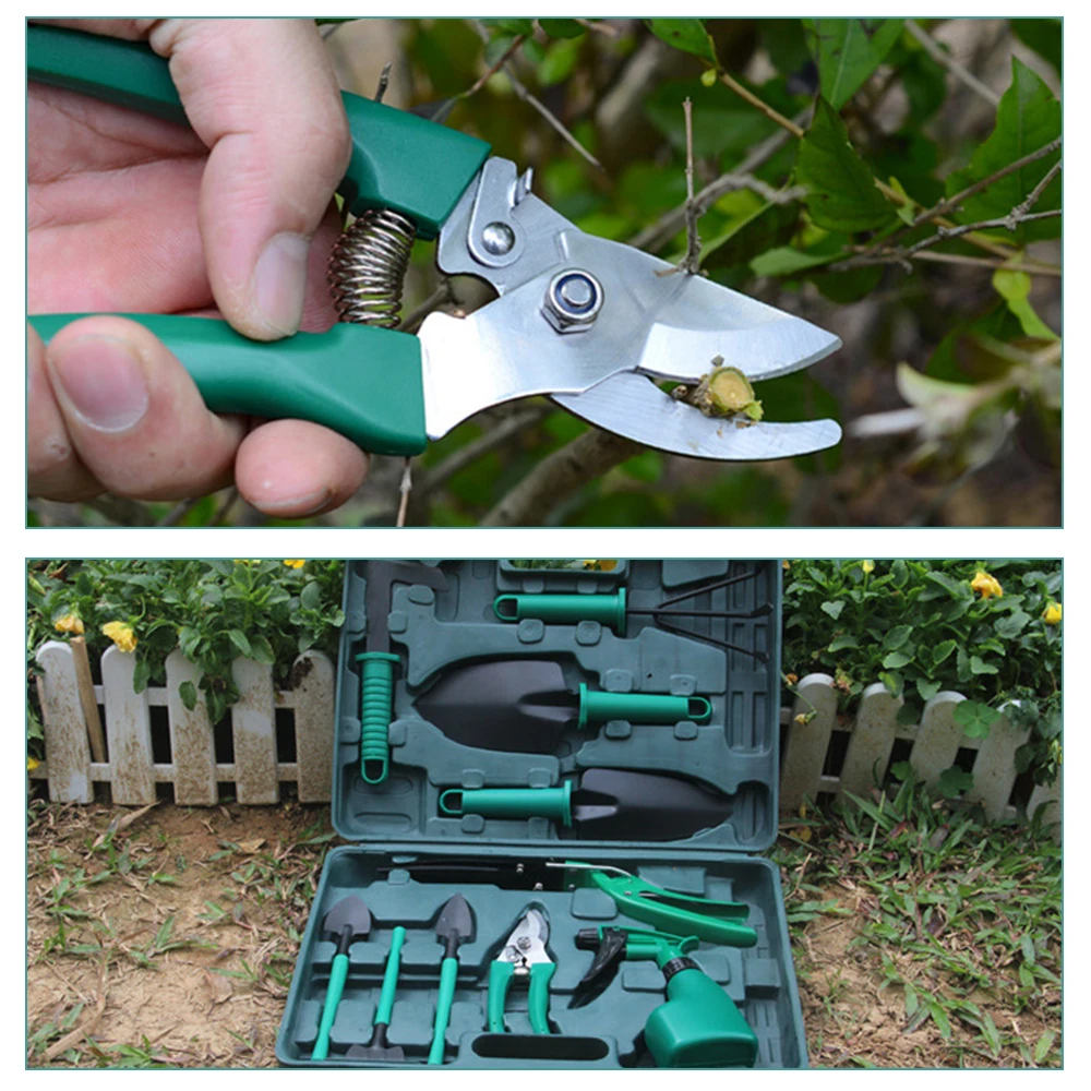 

Garden Tool Set 10pcs Stainless Steel Garden Tool Kit with Organizer Case Heavy Duty Gardening Work Set