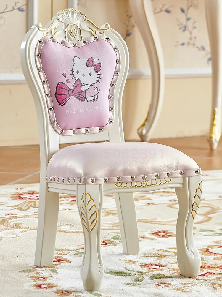 Детское кресло в европейском стиле Маленькое спинка стул из массива дерева для