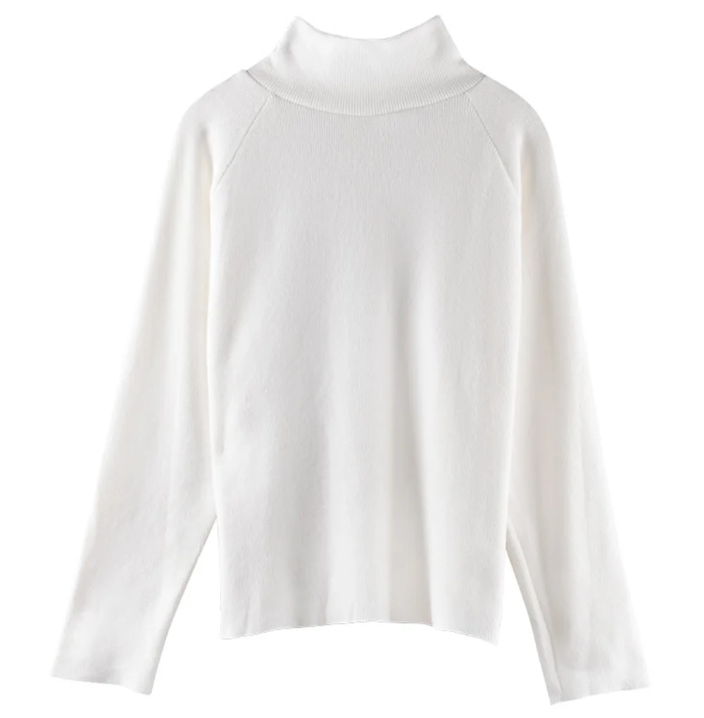 Women Sweater White Black Casual Turtleneck Spring Autumn Knit Pullover Plus Size jumper sweter mujer 30 | Женская одежда