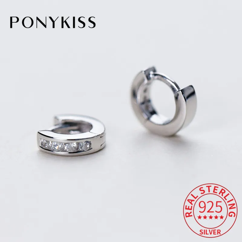 PONYKISS Трендовое Серебро S925 пробы геометрические новые высококачественные серьги