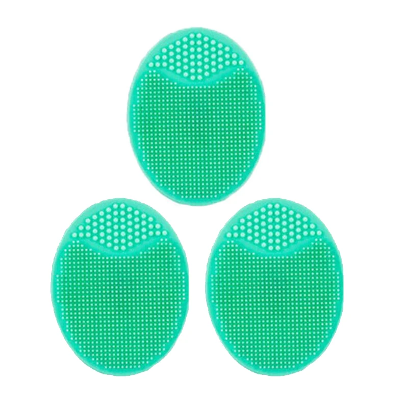 green 3pcs 3 шт. силиконовый для мойки Pad отшелушивающий для лица Blackhead, массажер для лица, уход за кожей лица, щетка для чистки Красота инструмент - Цвет: green 3pcs