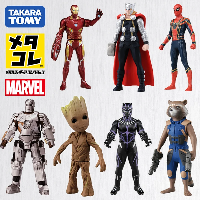 

Фигурка героя Marvel Tomy, Человек-паук, человек-муравей, Железный человек, Капитан Америка, Грут, экшн-фигурка, Коллекционные детские подарки