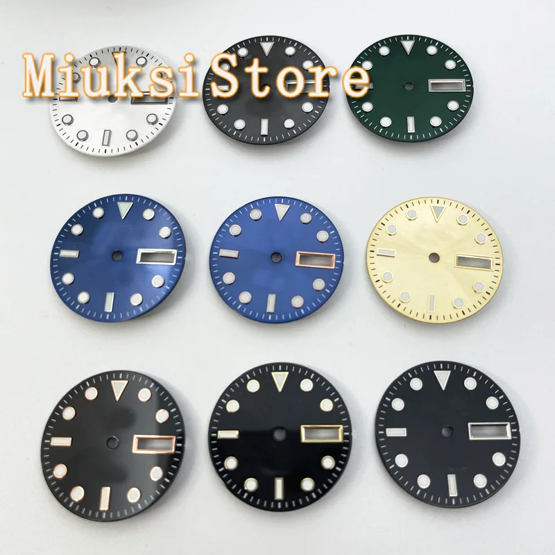 

29mm Yellow Blue White black sterile dial Green luminous dial fit NH35 NH36 movement