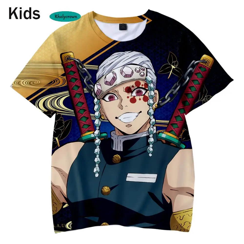

3D Kids T shirt Print Comic Demon Slayer Tops Fashion Hip Hop t-Shirt Boys Girls 3D Kimetsu no Yaiba Children's Summer T-Shirt