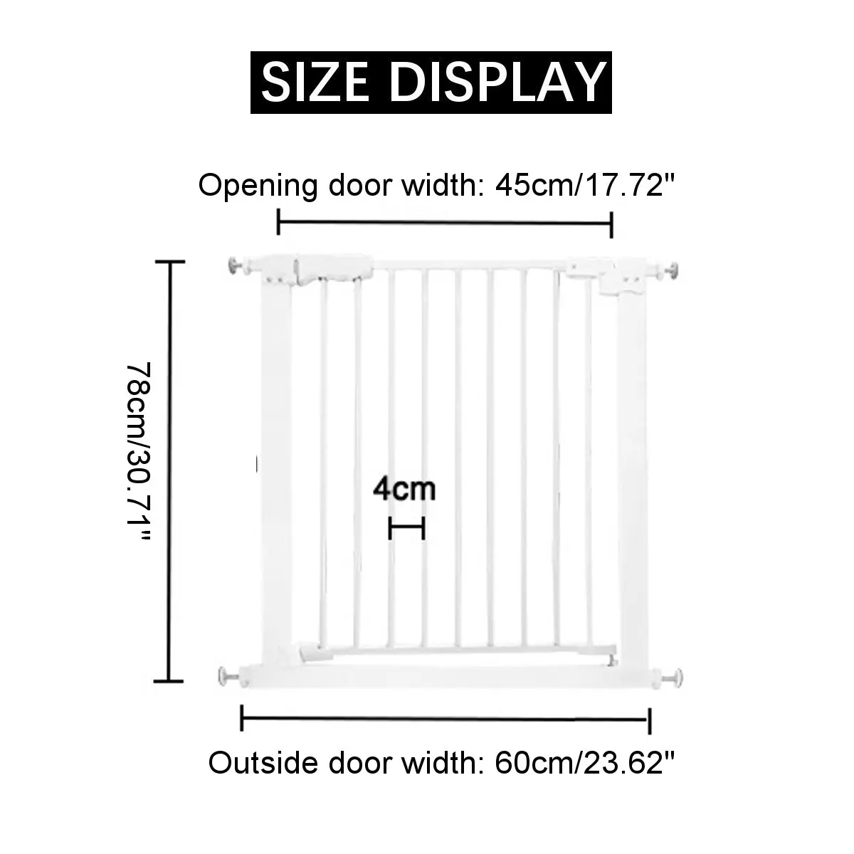 

Iron Baby Safety Gate Fence Child Stair Door Barrier User Friendly Design High Strength Material For Kids Protection 61-70.9cm