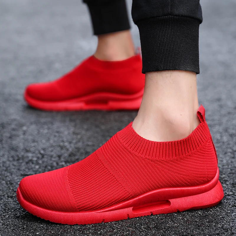 

Men Light Running Shoes Jogging Shoes Breathable Man Sneakers Slip on Loafer Shoe Men's Casual Shoes Size 45 2021