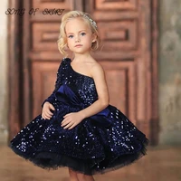 royal blue bling flower girl dresses one shoulder puff sleeves children holy communion birthday party gown %d0%bf%d0%bb%d0%b0%d1%82%d1%8c%d0%b5 %d0%b4%d0%bb%d1%8f %d0%b4%d0%b5%d0%b2%d0%be%d1%87%d0%ba%d0%b8