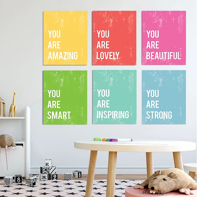 Мотивационные текст Цитата плакат холст принт для детской простоты искусства