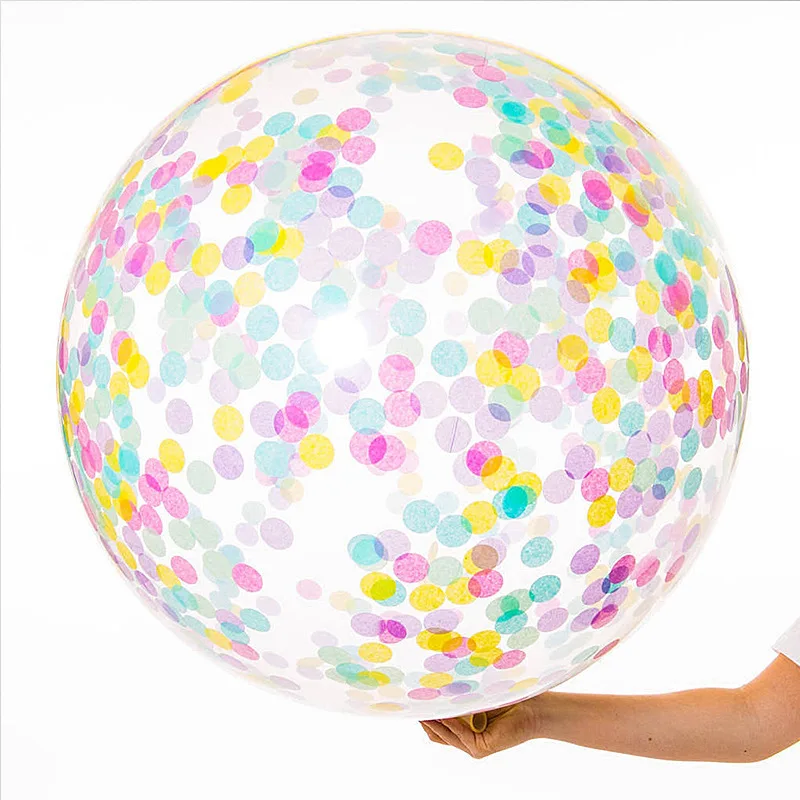

18 "Large Sequin Confetti Balloon Color Rose Gold Confetti Balloon Birthday Transparent Latex Balloon Theme Party Decoration