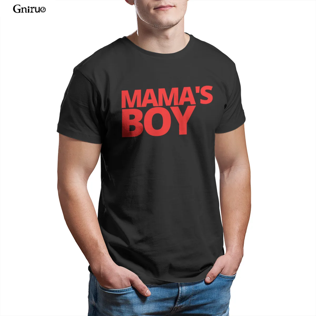 

Wholesale Mamas Boy (in red letters) Mens Premium T-Shirt Fashion Games Red Tops Unisex Male Clothing 92236