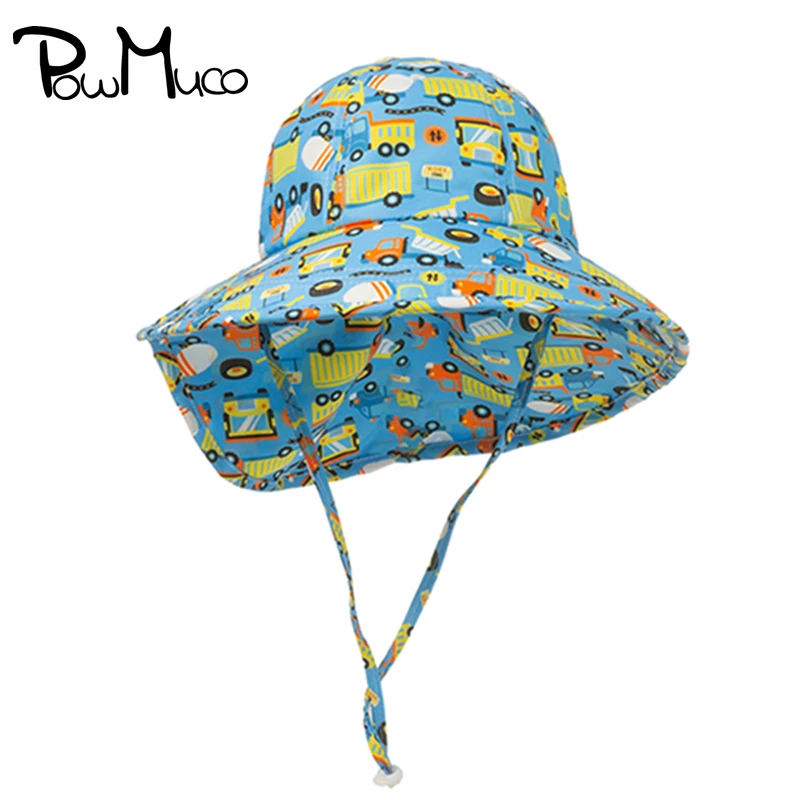 

Powmuco Cute Cartoon Print Toddler Fisherman Hat Fashion Outdoor Beach Sunscreen Cap Comfortable Cotton Kid Bonnet Birthday Gift