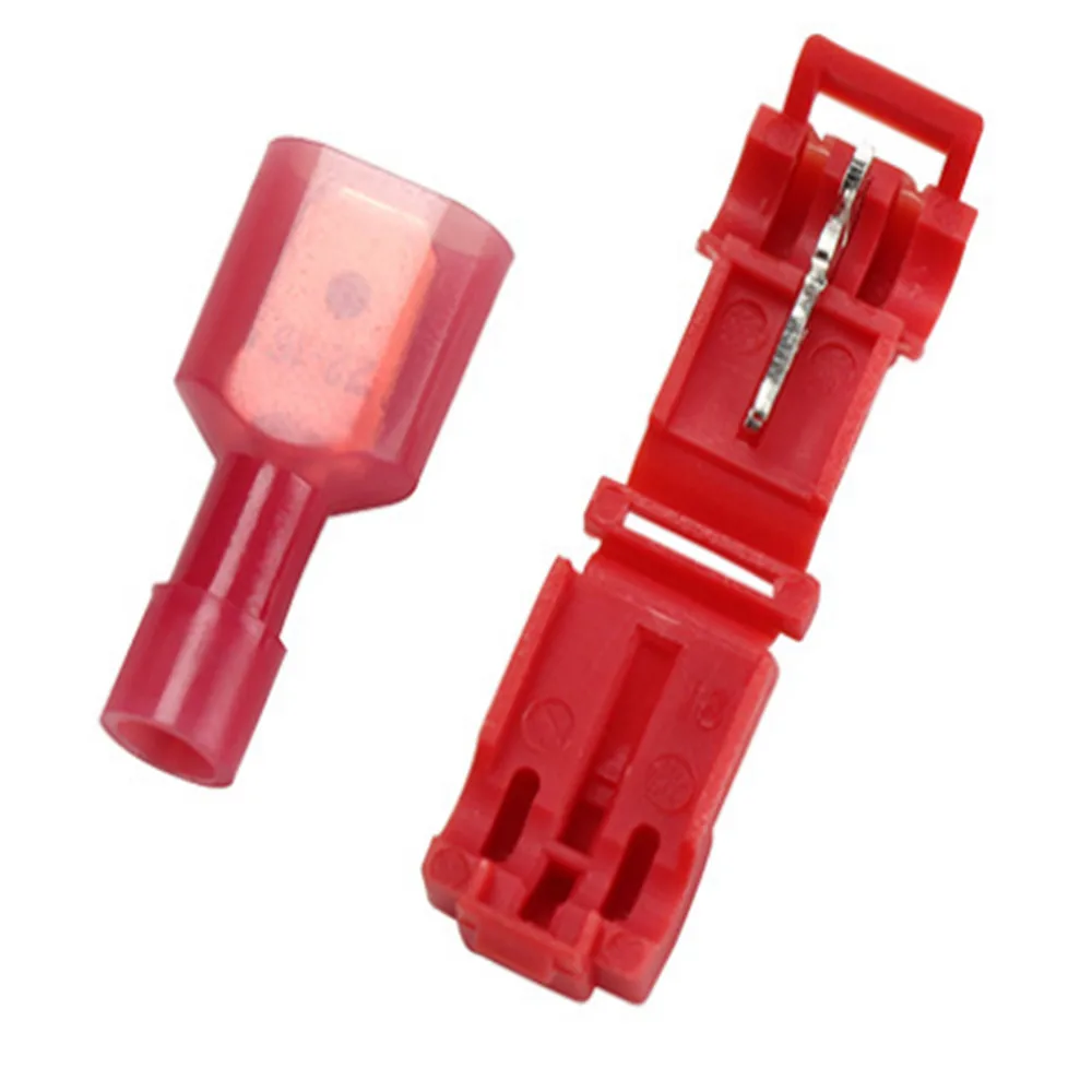 100 шт. красные кабельные разъемы обжимные клеммы с шотландским замком быстрое