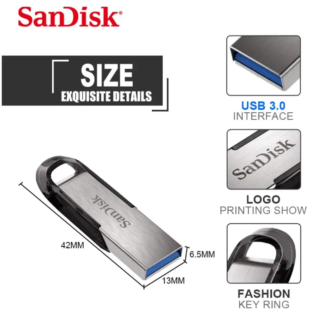 Двойной Флеш-накопитель SanDisk флеш-накопитель USB 3 0 CZ73 Ultra Flair 16 Гб флэш-накопитель 32