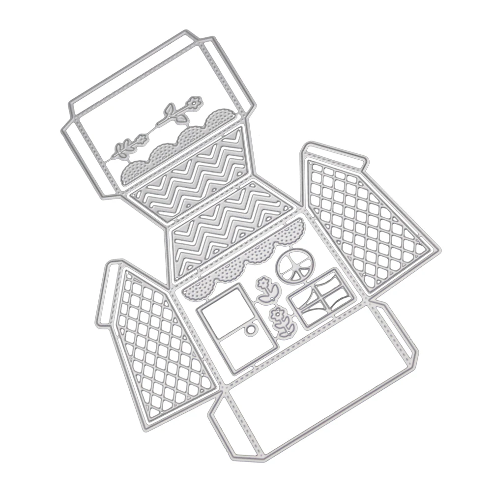 Новейшие 3D дом Конфеты Подарочная коробка металла резки штампы трафареты