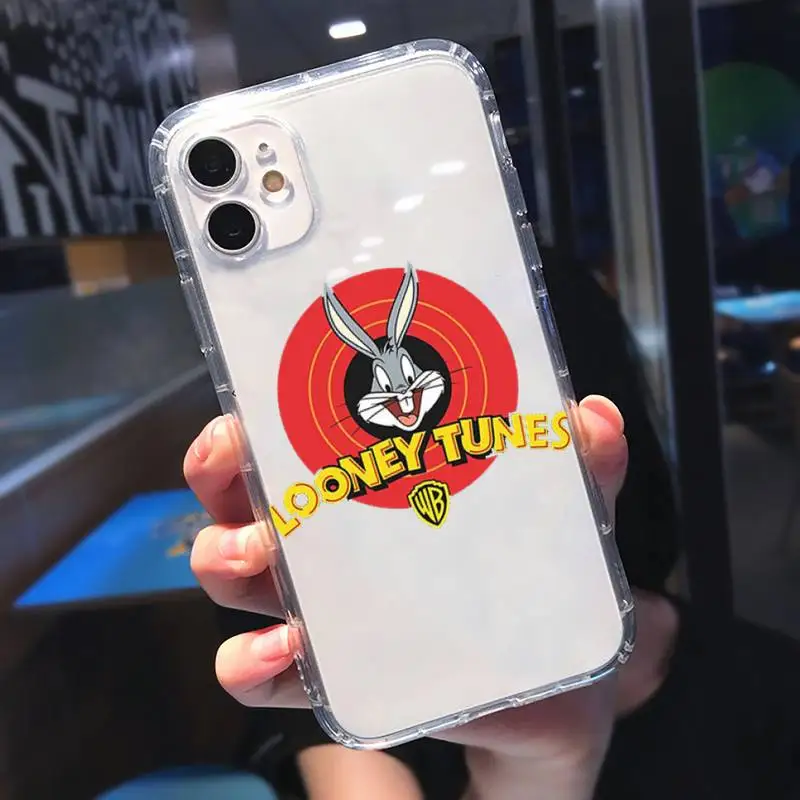 

Funny Cartoon Bugs Bunny Phone Case Transparent for iPhone 11 12 mini pro XS MAX 8 7 6 6S Plus X 5S SE 2020 XR