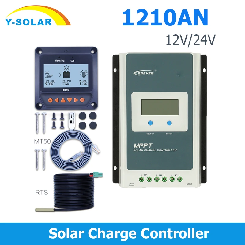 

EPEVER 1210AN TracerAN Series MPPT 10A 12V 130W 24V 260W Auto Best Solar Panel charge with LCD Display Solar Charge Controller