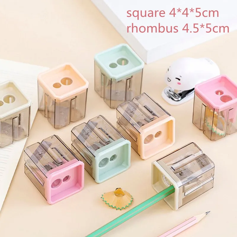 

Double Hole Pencil Sharpener Makeup Pen Sharpener For Girls Gifts Back To School Supplies Stationery Random Color 1pc