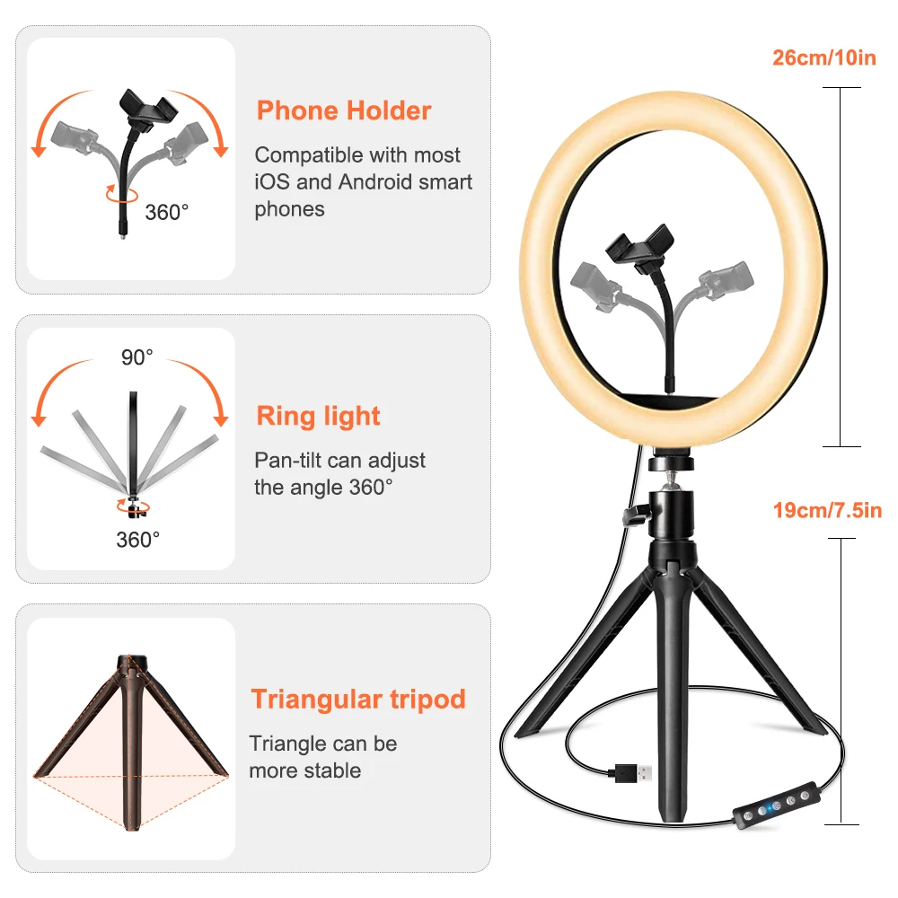 Светосветильник кольцо профессиональное с дистанционным управлением
