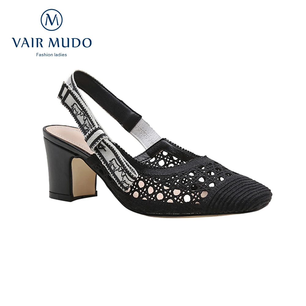 

VAIR MUDO 2021 New High Heels Pumps Shoes Women Round Toe Casual Slip-On Fashion Thick Heels Sexy Spring Autumn Female D135L
