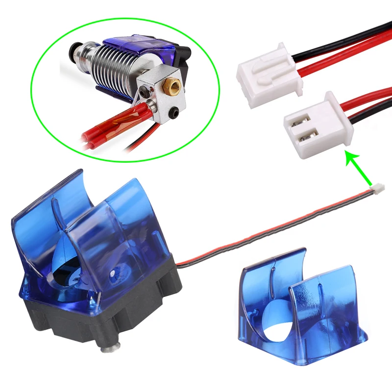 1 set E3D V5 V6 12V 24V Cooling Fan 30x30x10mm With Bracket Radiator Housing Guard J-head Hotend for 3D printer Extruder | Компьютеры и