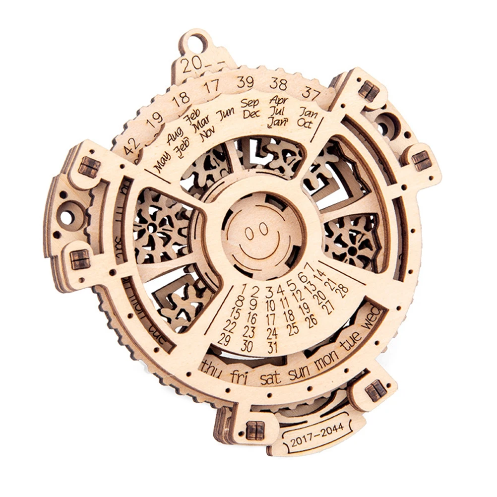 3D пазлы мини уникальный вечный календарь деревянная механическая передача