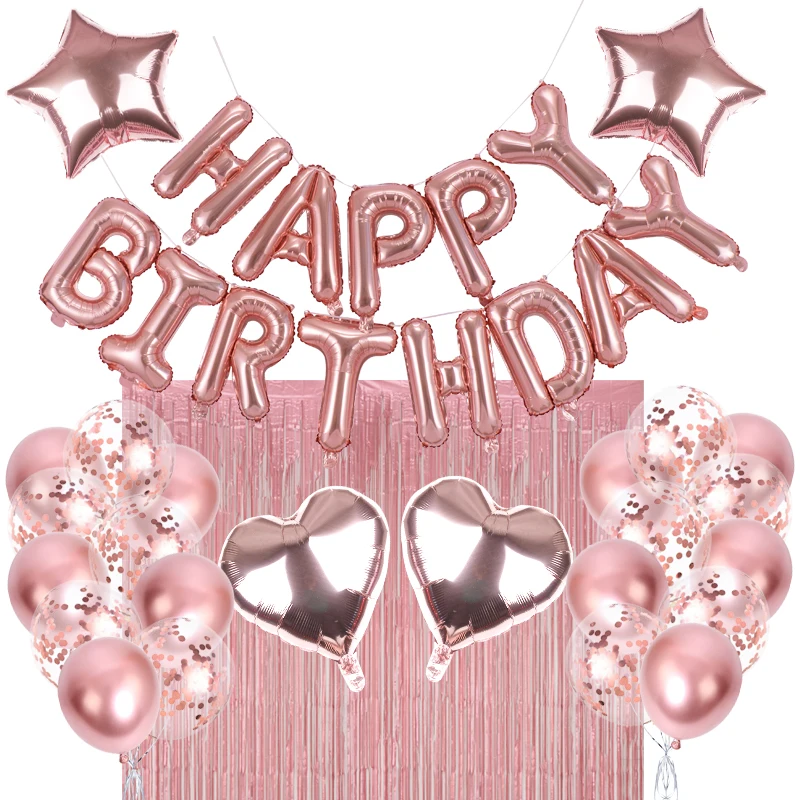 39 шт./компл. день рождения воздушные шары фоновое украшение розовое золото