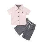 CitgeettЛетний джентльменский топ в полоску для маленьких мальчиков от 1 до 5 лет, футболка, шорты, штаны, комплект одежды