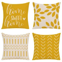 4pcsset yellow linen luxury geometric cushion cover 45x45 sofa decorative pillow case high quality throw pillows