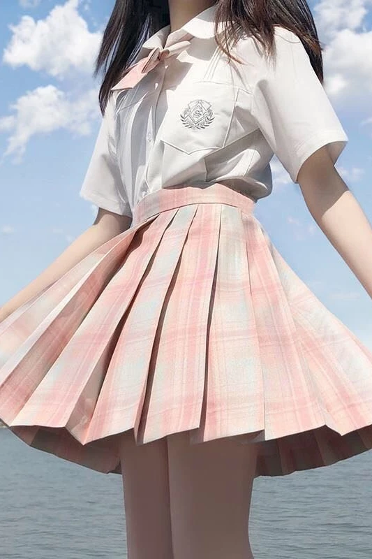Милая японская форма JK юбка из двух частей в складку хипстерская Студенческая