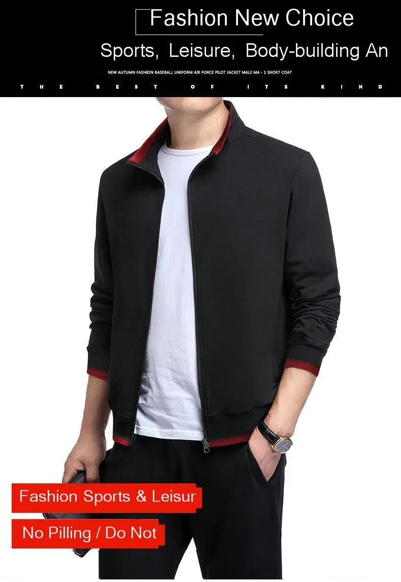Spring Autumn Men's Sweatshirt Set Two-piece Set Loose Sportwear Suit Casual Wear Tracksuit Men Dad Suit Chandal Hombre