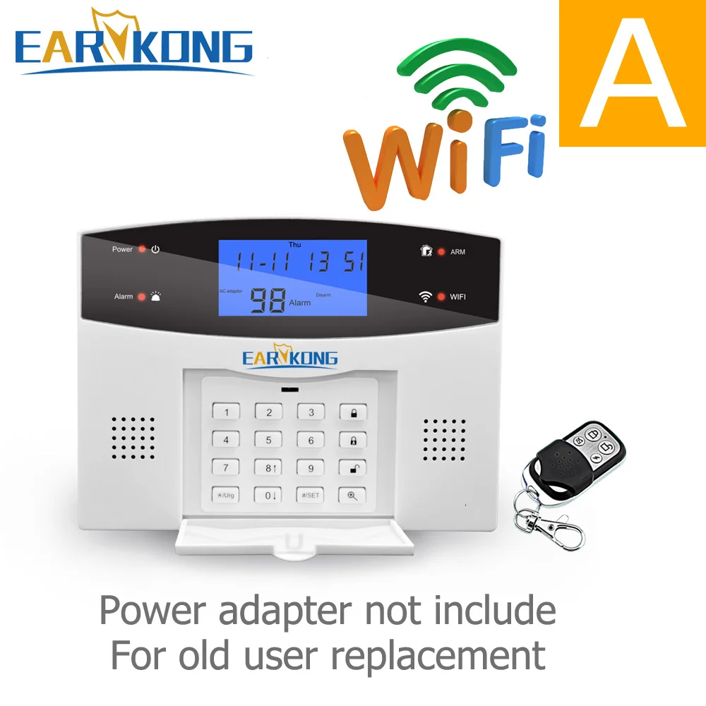 A Wifi GSM PSTN сигнализация Беспроводная и Проводная детекторы сигнализация Умный дом релейный выход приложение английский/русский/испанский/Франция/Итальянский - Цвет: A