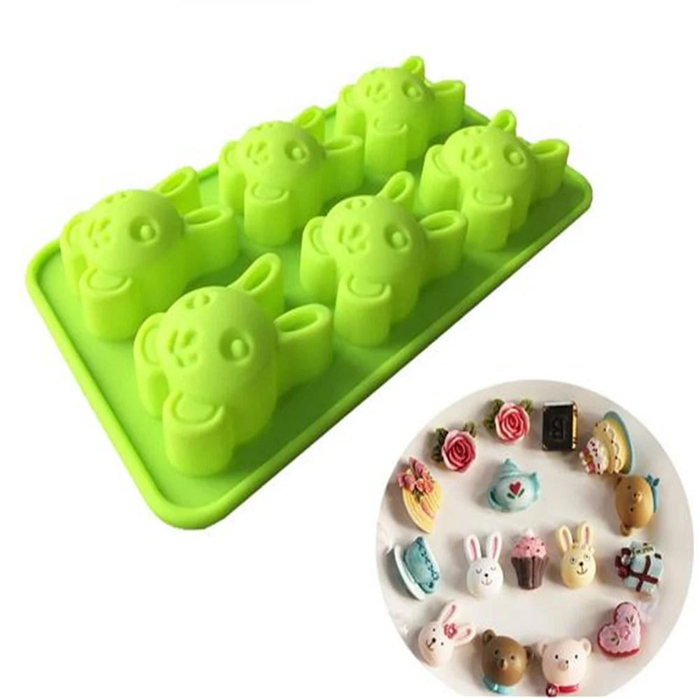 

Форма Головы Кролика, конфеты, шоколад, силиконовая форма для мыла, Кондитерская форма для печенья, помадка, торт, искусственное украшение, и...