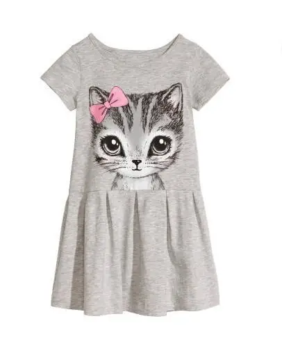 F04-gray Платье для девочек коллекция года, летняя детская одежда новое однотонное плиссированное платье без рукавов с бантом и открытой спиной для маленьких девочек - Цвет: F04-gray