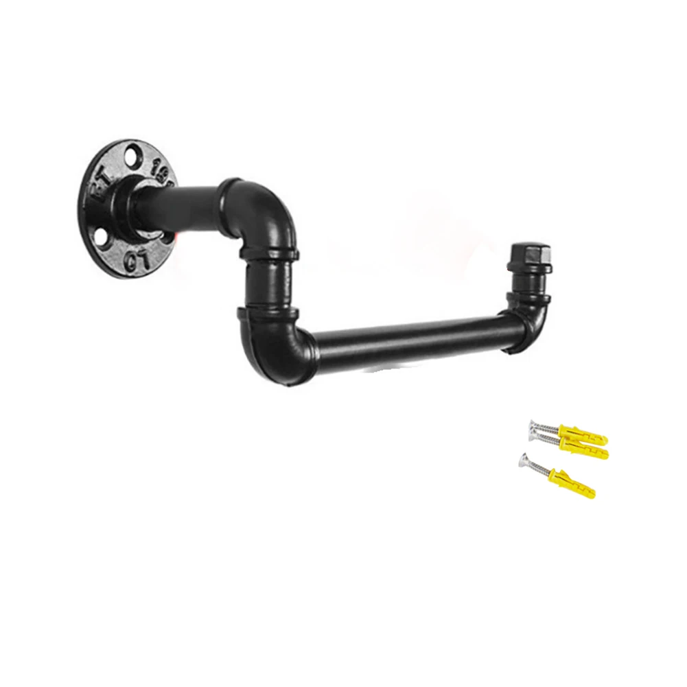 

Heavy Duty Kitchen Paper Holder Bathroom Toilet Rustic Vintage Style Industrial Iron Pipe Washroom With Screws Hand Towel Bar