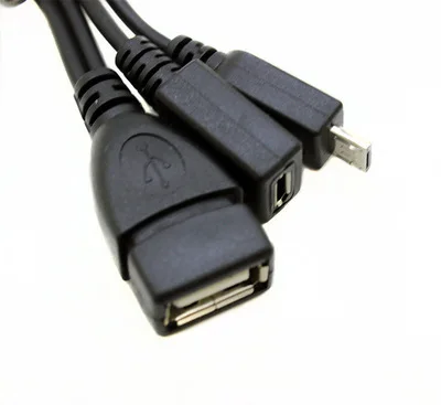 50 шт./лот 2 в 1 OTG Micro USB хост Мощность Y сплиттер адаптер к 5 Pin Мужской Женский кабель