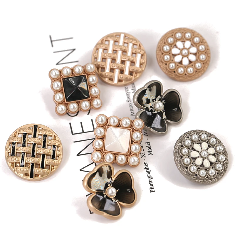 Винтажная металлическая Золотая брендовая пуговица для одежды Женское пальто