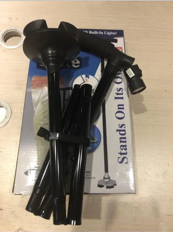 Регулируемый по высоте алюминий сплав трубки прочный складной трость со