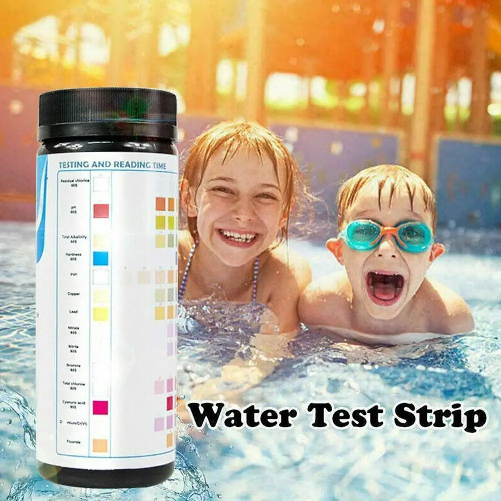 

50 Pcs/set Multifunctional 14-in-1 Swimming Pool Test Drinking Paper Value Test Alkalinity PH Water Hardness Quality Kit Te B5M5