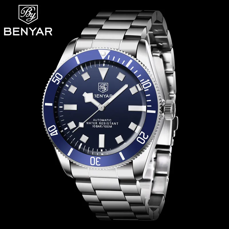 BENYAR men sport watches Top Brand Luxury men Military Watch 100M Waterproof Casual Business Wristwatch Blue Relogio Masculino