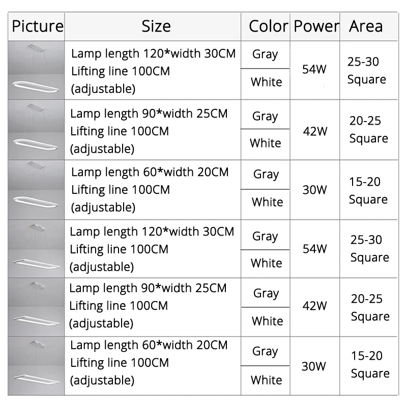 Прямоугольные современные светодиодные подвесные лампы для гостиной ресторана