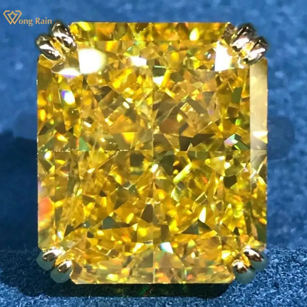 

Wong дождь 925 пробы серебро VVS 3EX 15 CT лучистого созданного Moissanite драгоценный камень обручальные кольца ювелирные украшения оптовая продажа