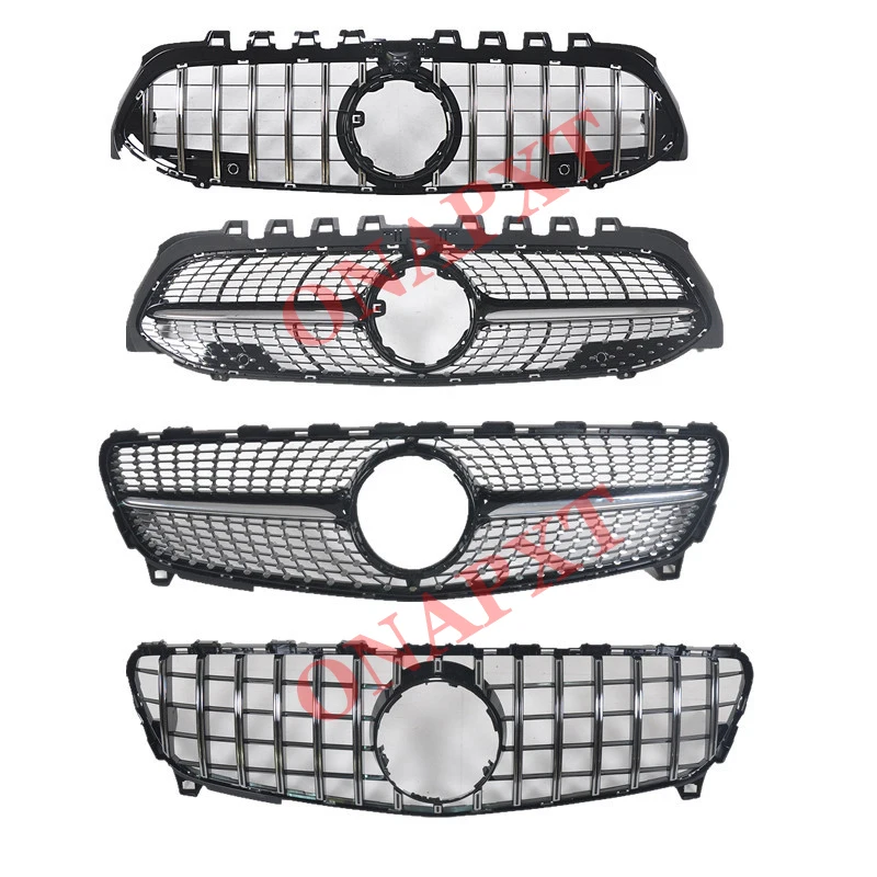 Автостайлинг средняя решетка для Mercedes-Benz A-Class W176 W177 2013-2019 передняя Diamond GT style A180 A200 -