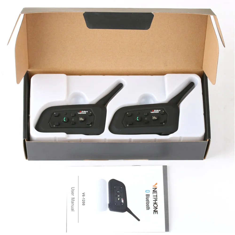 2 шт. Intercomunicador Moto V6 мотоциклетный шлем Intercoms 1200 м Беспроводная Bluetooth гарнитура для 6