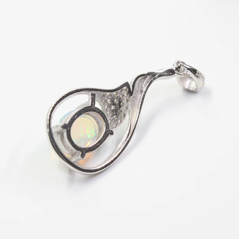 Элегантный серебряный кулон с натуральным опалом 7 мм * 9 ослепительный