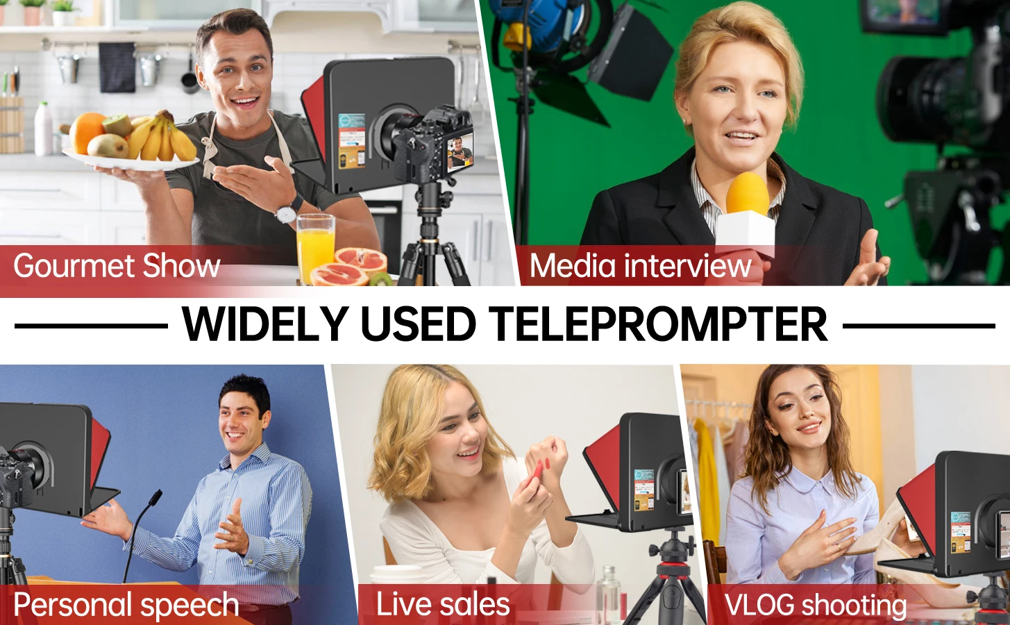 TC7 Teleprompter складной Prompter портативный 7 9 дюймов надпись для телефона DSLR Планшет iPad с
