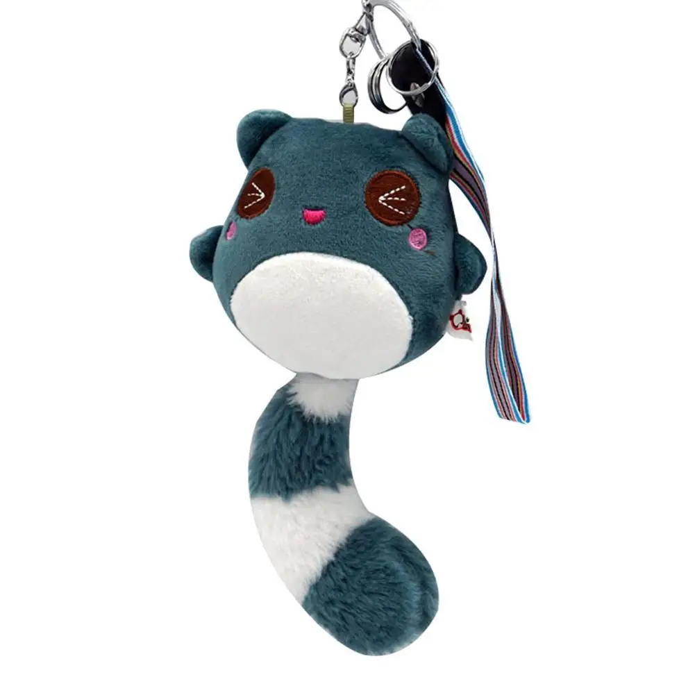 

Cute Long Tail Raccoon Plush Doll Pendant Key Holder Keychain Bags Decoration