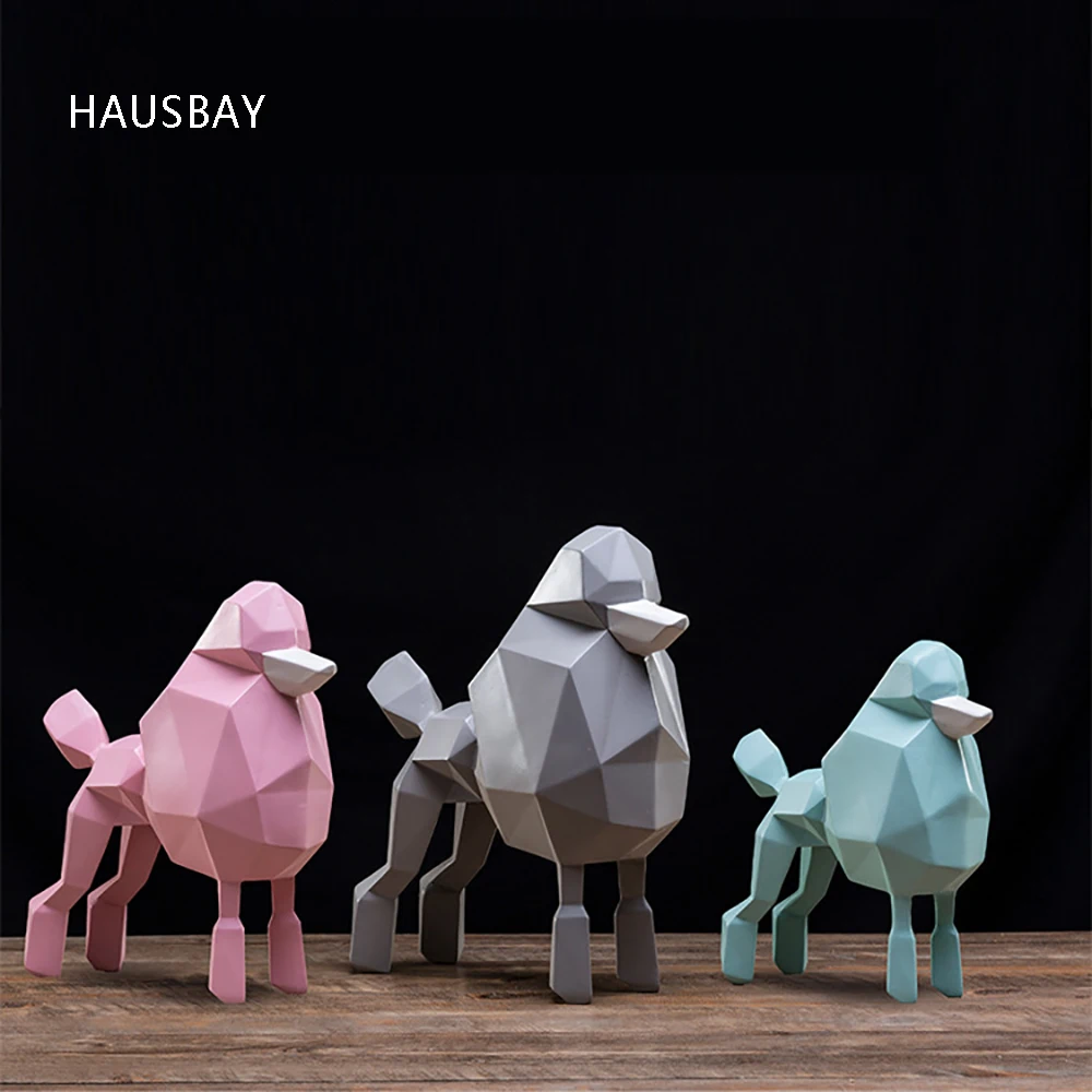 Статуэтка пуделя из смолы фигурки скандинавских собак креативное ремесло