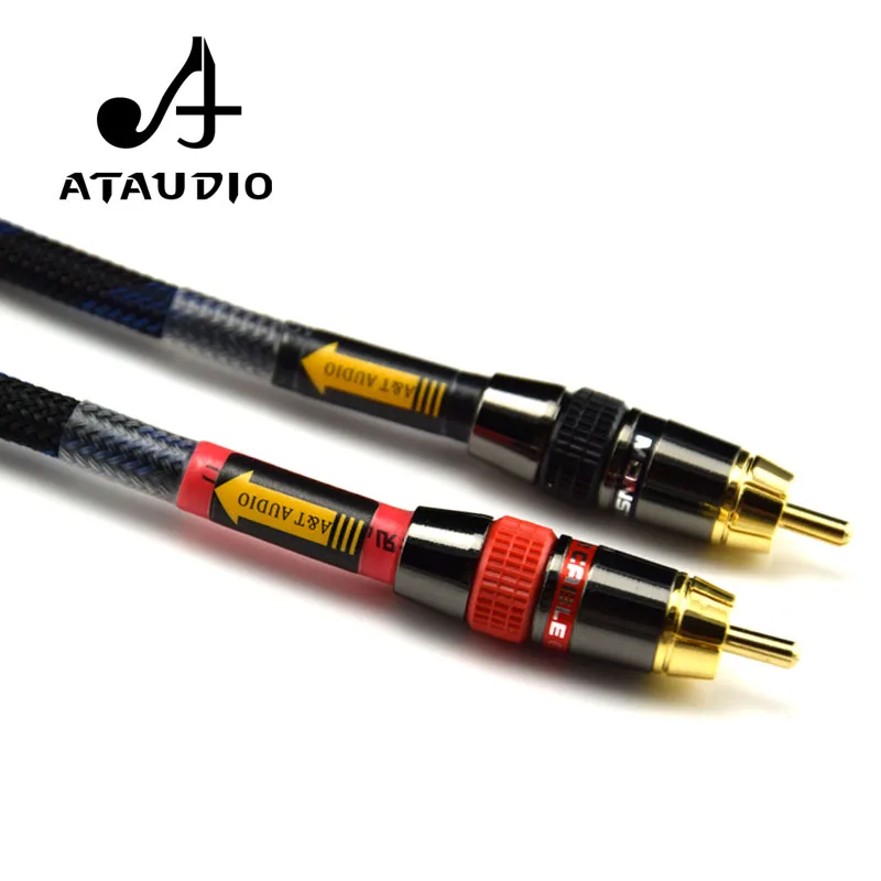ATAUDIO Hifi RCA кабель высокого качества 4N OFC HIFI 2RCA мужской аудио для наушников DAC D90 A90 DX3