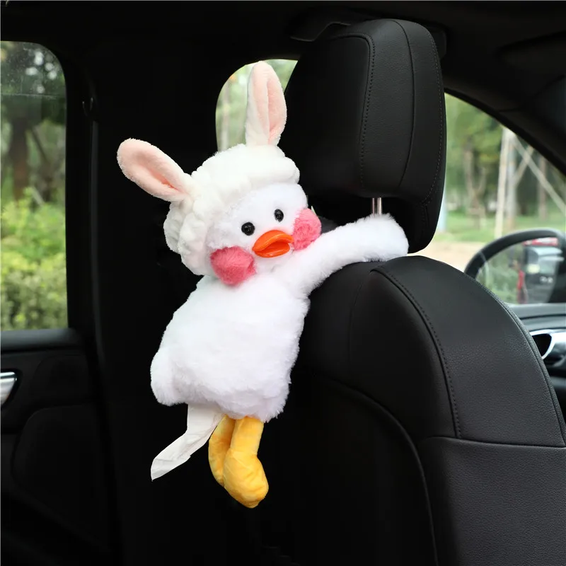 Cartoon Car Tissue Box Cute Duck Chair Back Hanging Pumping Multifunctional Plush Soft Suitable for Children | Автомобили и